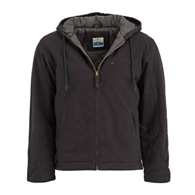 Blue Mountain Men's Quilt-Lined Heavy-Duty Sanded Duck Hooded Jacket