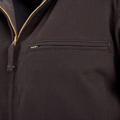 Image showing 5 th Blue Mountain Men's DWR Quilt-Lined Heavy-Duty Sanded Duck Hooded Insulated Jacket