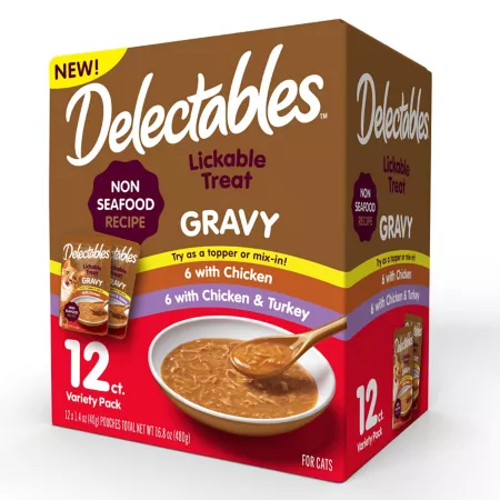 Delectables Gravy Non-Seafood Lickable Cat Treat Variety pk 0.3 oz. Cat Lickable Treats