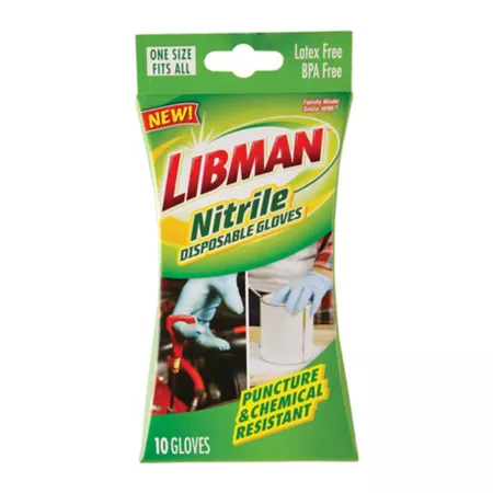 Libman Unisex Adult Disposable Nitrile Work Gloves 10 Pack Work Gloves