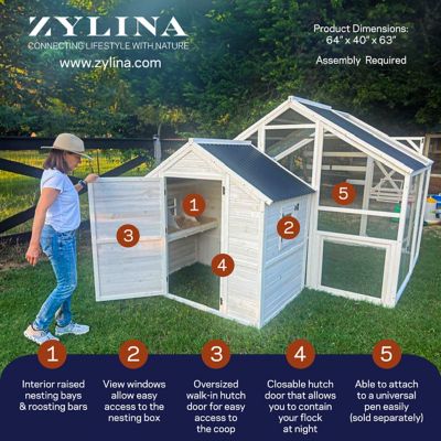 Image showing  Modern Nesting & Roosting House, 10 Chicken Capacity, Poultry Pen Sold Separately