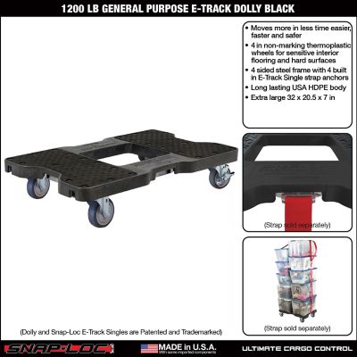 Image showing  1,200 lb. Capacity General Purpose E-Track Dolly, Black