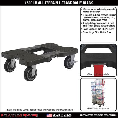 Image showing  1,500 lb. Capacity All-Terrain E-Track Dolly, Black