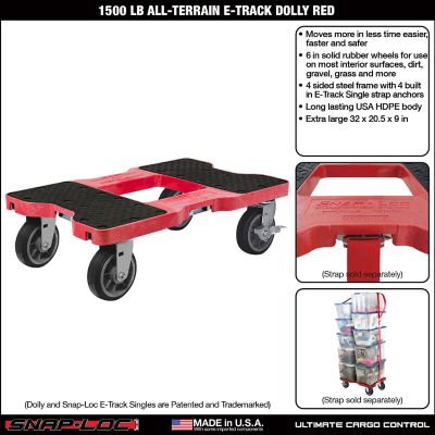 Image showing  1,500 lb. Capacity All-Terrain E-Track Dolly, Red