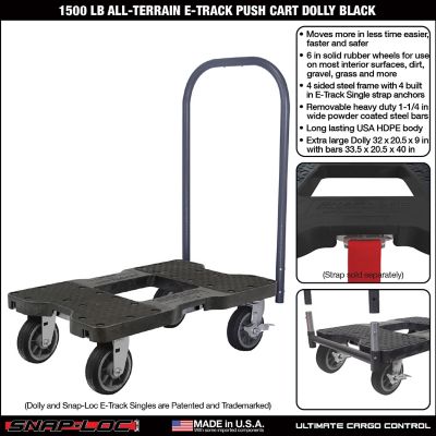 Image showing  1,500 lb. Capacity All-Terrain E-Track Push Cart Dolly, Black