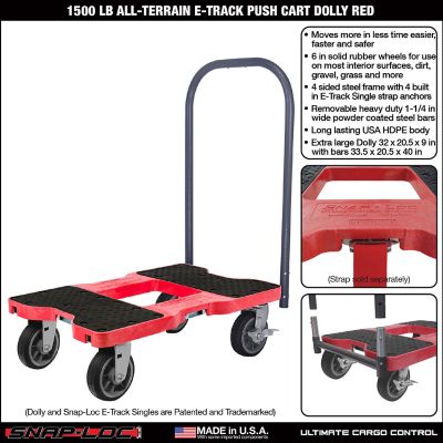 Image showing  1,500 lb. Capacity All-Terrain E-Track Push Cart Dolly, Red