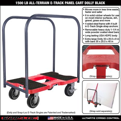 Image showing  1,500 lb. Capacity All-Terrain E-Track Panel Cart Dolly, Red