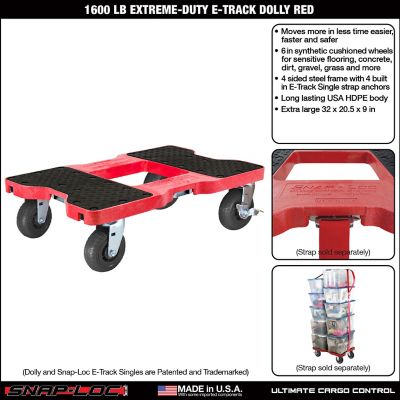 Image showing  1,600 lb. Capacity Extreme-Duty E-Track Dolly, Red