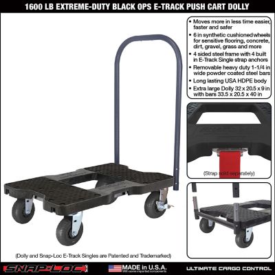 Image showing  1,600 lb. Capacity Extreme-Duty Black-Ops E-Track Push Cart Dolly