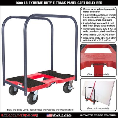 Image showing  1,600 lb. Capacity Extreme-Duty E-Track Panel Cart Dolly, Red
