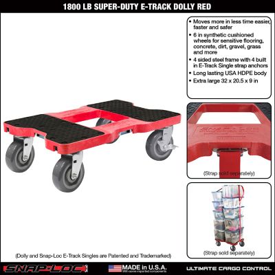 Image showing  1,800 lb. Capacity Super-Duty E-Track Dolly, Red