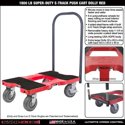 Image showing  1,800 lb. Capacity Super-Duty E-Track Push Cart Dolly, Red