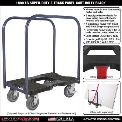 Image showing  1,800 lb. Capacity Super-Duty E-Track Panel Cart Dolly, Black