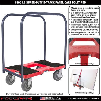 Image showing  1,800 lb. Capacity Super-Duty E-Track Panel Cart Dolly, Red
