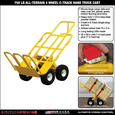 Image showing  750 lb. Capacity 4-Wheel All-Terrain E-Track Hand Truck Cart