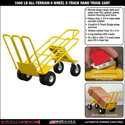 Image showing  1,000 lb. All-Terrain 6-Wheel E-Track Hand Truck Cart