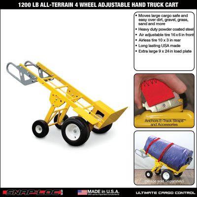 Image showing  1,200 lb. Capacity 4-Wheel All-Terrain Adjustable Hand Truck Cart