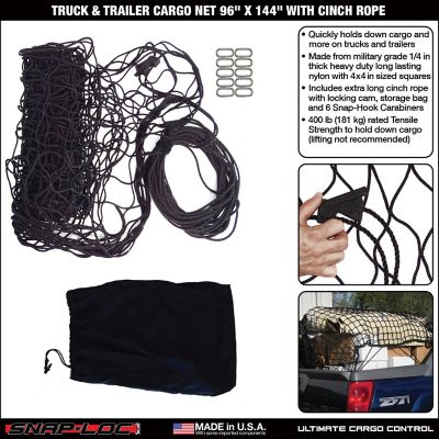 Image showing  Truck & Trailer Cargo Net 96 in. x 144 in. with Cinch Rope