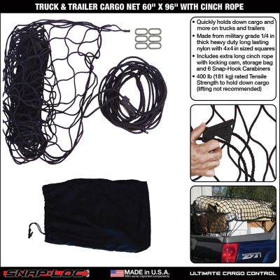 Image showing  Truck & Trailer Cargo Net, 60 x 96in., with Cinch Rope