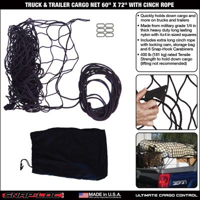 Image showing  Truck & Trailer Cargo Net 60 in. x 72 in. with Cinch Rope