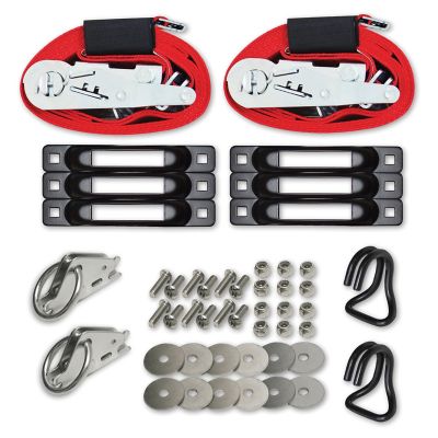 Snap-Loc E-Track Single Truck & Trailer 6 pk. Anchor Kit with 2 in. x 16 ft. Ratchet Straps Plus Rings & Hooks, 4,400 lb.