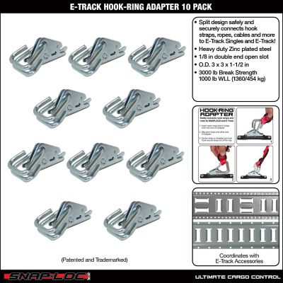 Image showing  E-Track Hook-Ring Adapter For Hook-Straps, Rope, Cable 10 pk.