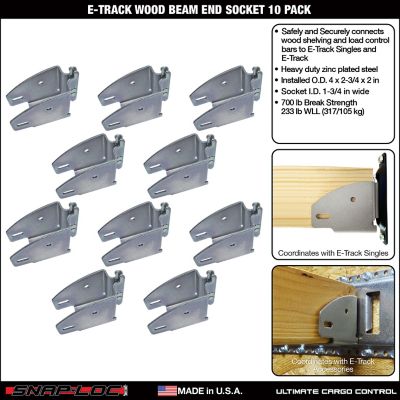 Image showing  E-Track Wood Beam End Socket, 10 pk.