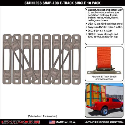 Image showing  Stainless E-Track Single Strap Anchor, 10 pk.