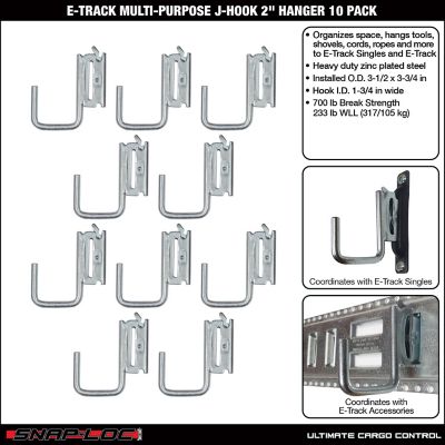 Image showing  E-Track Multi-Purpose J-Hook 2 in. Hanger, 10 pk.