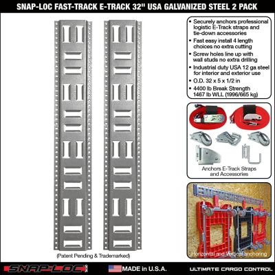 Image showing  E-Track 32 in. USA Galvanized Steel, 2 pk.
