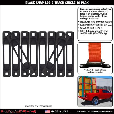 Image showing  Black E-Track Single Strap Anchor, 10 pk.