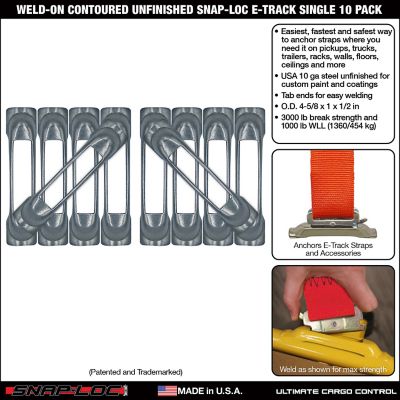 Image showing  Weld-On Contoured Unfinished E-Track Single Strap Anchor, 10 pk.