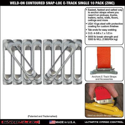 Image showing  Weld-On Contoured E-Track Single Strap Anchor, 10 pk. (Zinc)