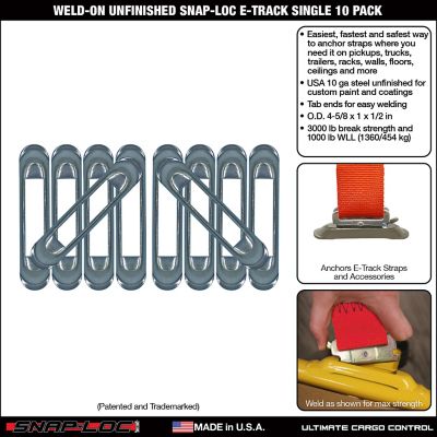 Image showing  Weld-On Unfinished E-Track Single Strap Anchor, 10 pk.