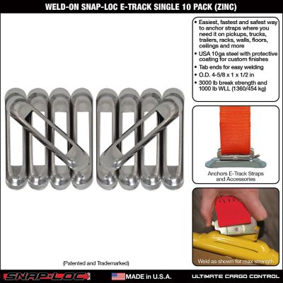 Image showing  Weld-On E-Track Single Strap Anchor, 10 pk. (Zinc)