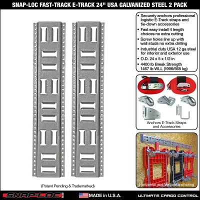 Image showing  E-Track 24 in. USA Galvanized Steel, 2 pk.