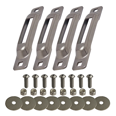 Snap-Loc Stainless E-Track Single Strap Anchor with Stainless Steel Allen Screws, 4 pk.