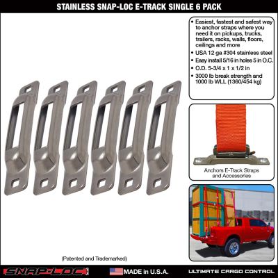 Image showing  Stainless E-Track Single Strap Anchor, 6 pk.