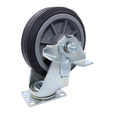 Snap-Loc 375 lb. Caster 6 in. All-Terrain Solid Rubber Swivel-Brake