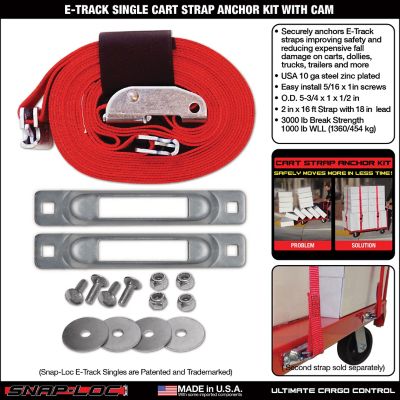 Image showing  E-Track Single Cart Strap Anchor Kit with 2 in. x 16 ft. Cam 3,000 lb.