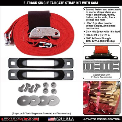 Image showing  E-Track Single Tailgate Strap Kit with 2 in. x 16 ft. Cam 3,000 lb.