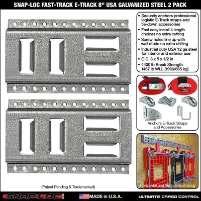 Image showing  E-Track 8 in. USA Galvanized Steel, 2 pk.