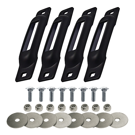 Snap-Loc Black E-Track Single Strap Anchor with Carriage Bolts, 4 pk.