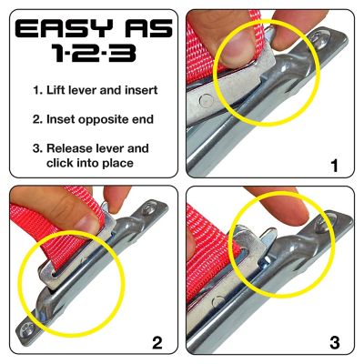 Image showing  Zinc E-Track Single Strap Anchor with Allen Screws, 4 pk.