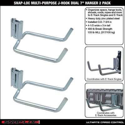 Image showing  E-Track Multi-Purpose J-Hook Dual 7 in. Hanger, 2 pk.