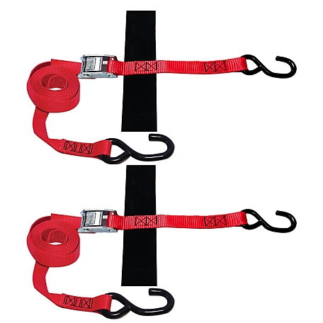 Snap-Loc 1 in. x 8 ft. S-Hook Strap Tie-Down with Cam, 1,500 lb. 2 pk.