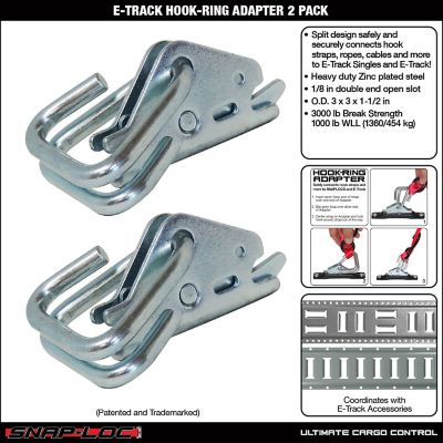 Image showing  E-Track Hook-Ring Adapter For Hook-Straps, Rope, Cable 2 pk.
