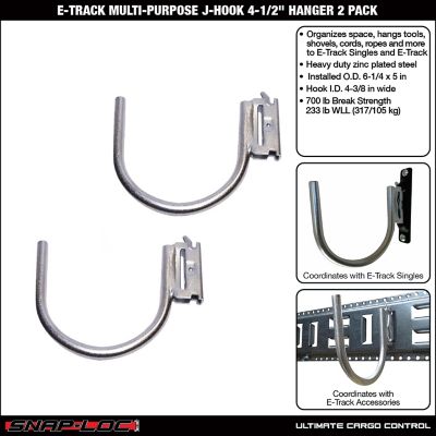 Image showing  E-Track Multi-Purpose J-Hook 4 in. Hanger, 2 pk.