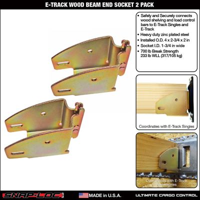 Image showing  E-Track Wood Beam End Socket, 2 pk.