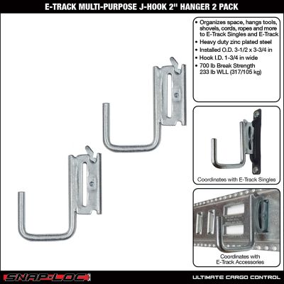 Image showing  E-Track Multi-Purpose J-Hook 2 in. Hanger, 2 pk.